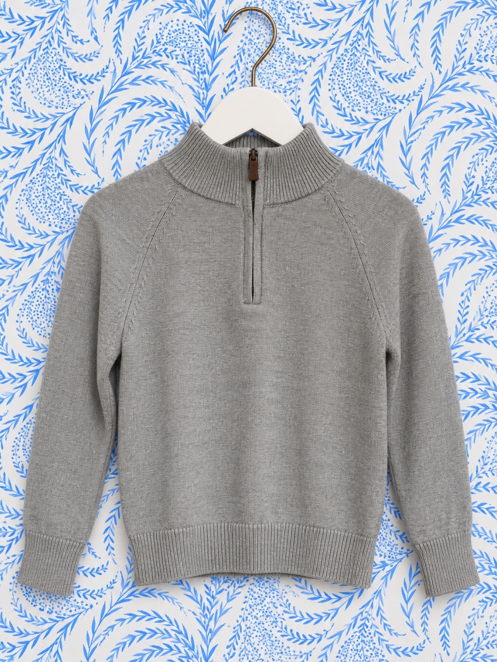 Crewcuts Grey Half-Zip Knit Sweater
